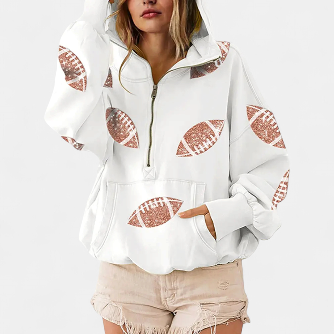 JORDAN™ – Bold Football Print Zip Hoodie