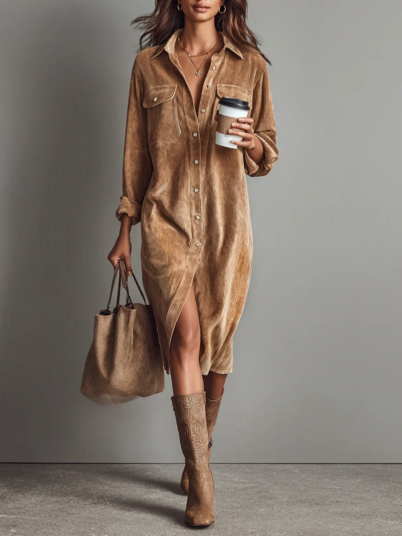Heather - Corduroy Midi Dress