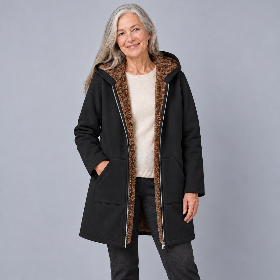 Evelyn™ | Cozy Lined Hooded Coat