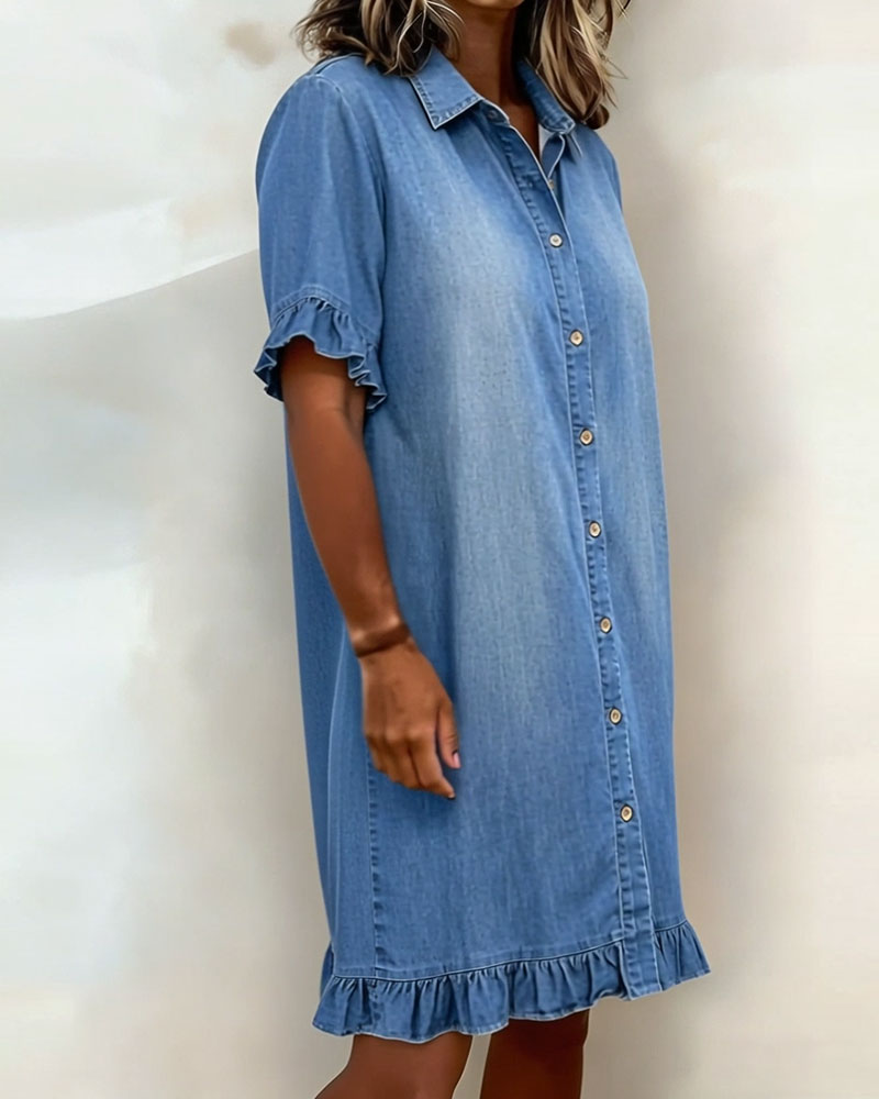 Aria | Comfortable Denim Dress with Flattering Ruching
