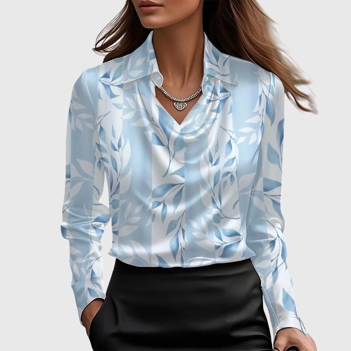 Brooklyn | Draped Satin-Look Blouse