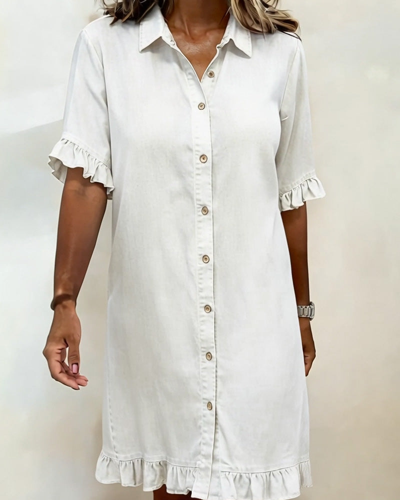 Aria | Comfortable Denim Dress with Flattering Ruching