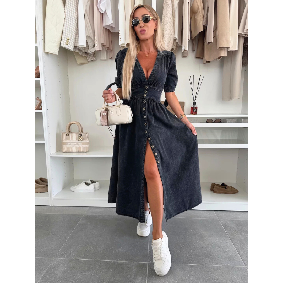MARGOT – Elegant V-Neck Midi Dress