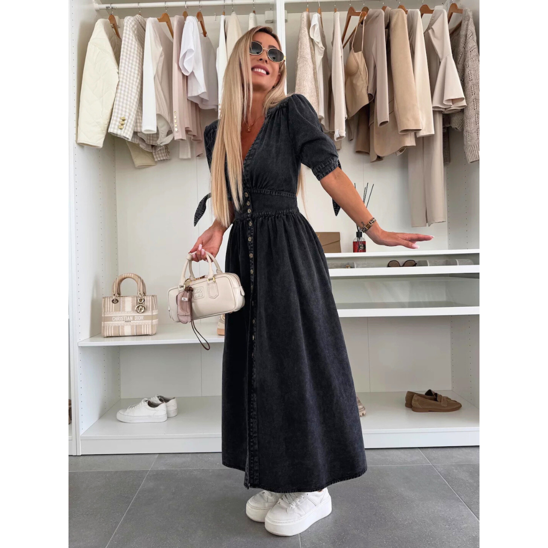MARGOT – Elegant V-Neck Midi Dress