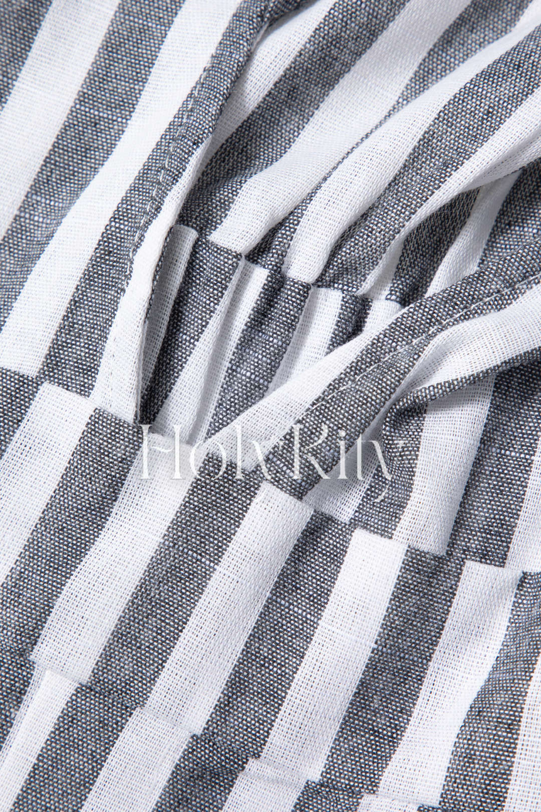 Linen-Blend Stripe Bow Front Romper