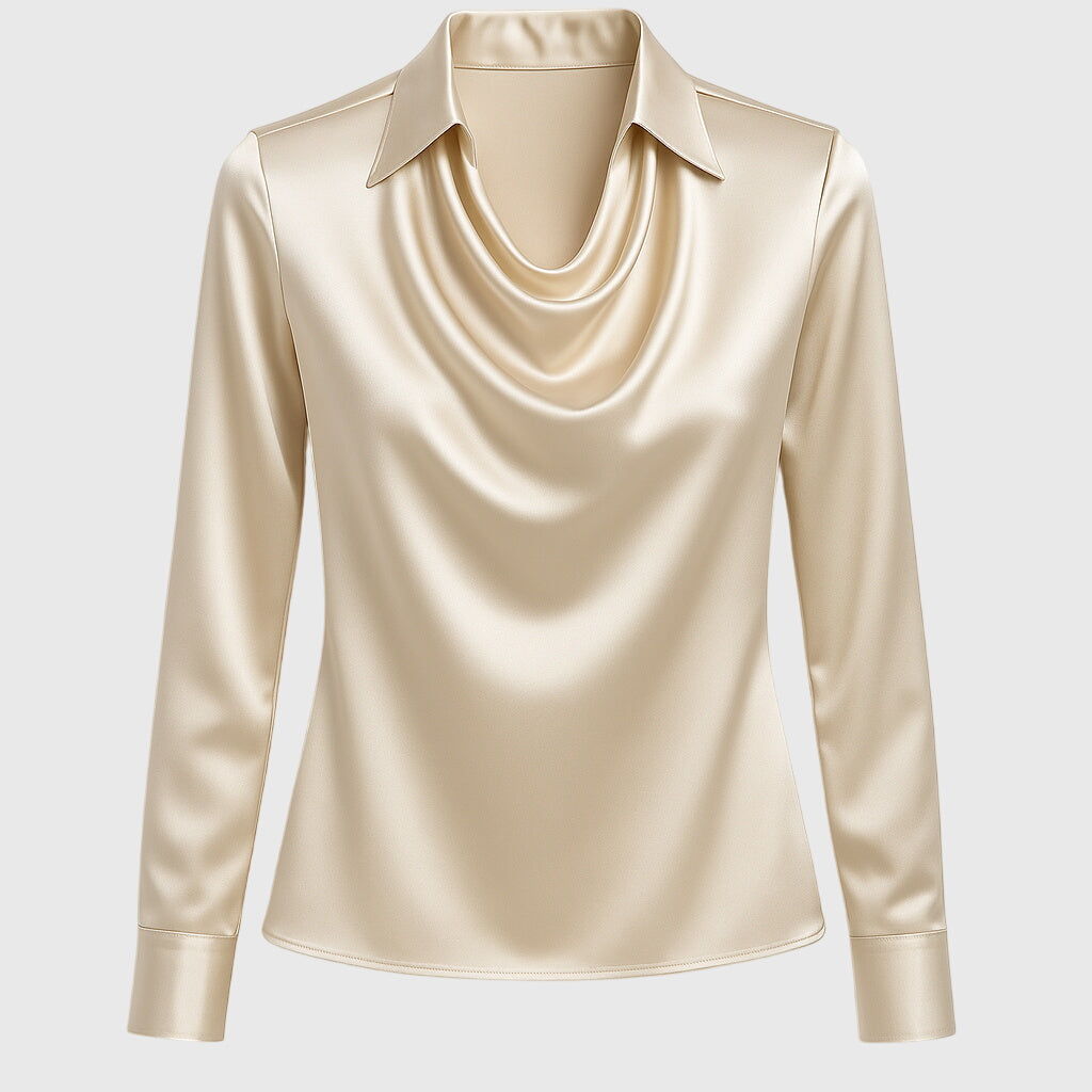 Brooklyn | Draped Satin-Look Blouse