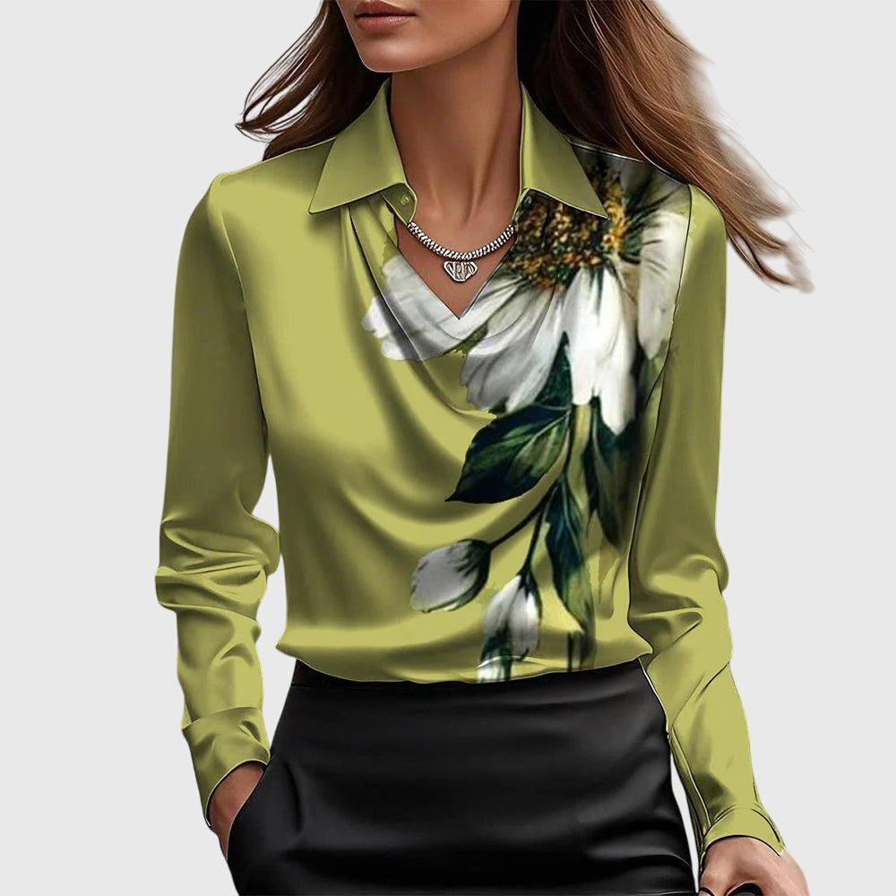 Brooklyn | Draped Satin-Look Blouse