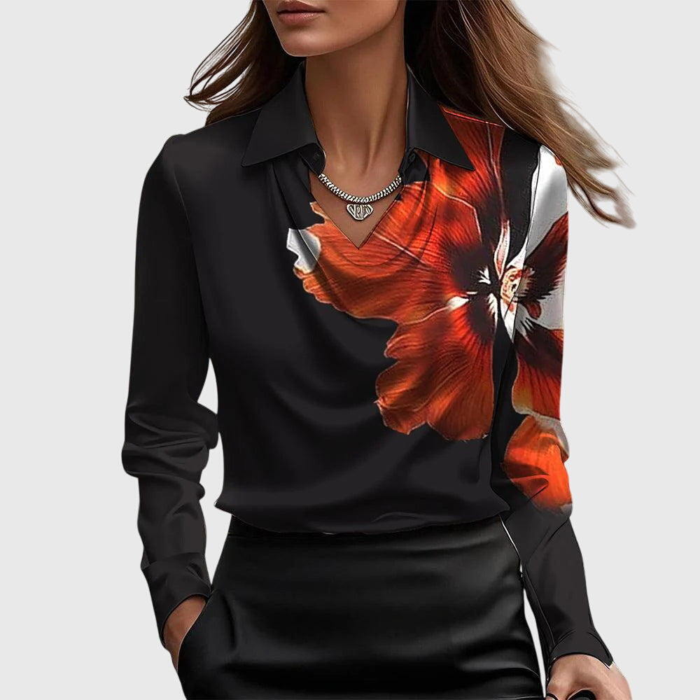 Brooklyn | Draped Satin-Look Blouse