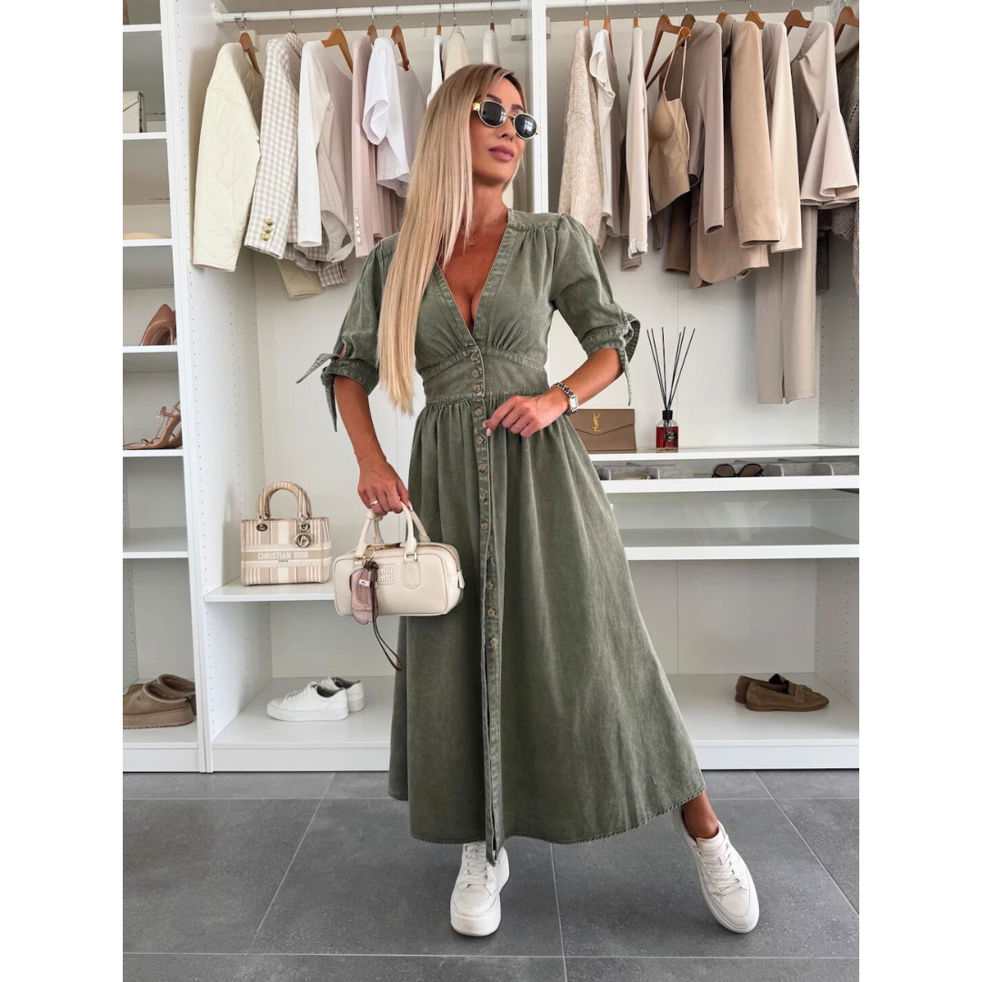 MARGOT – Elegant V-Neck Midi Dress