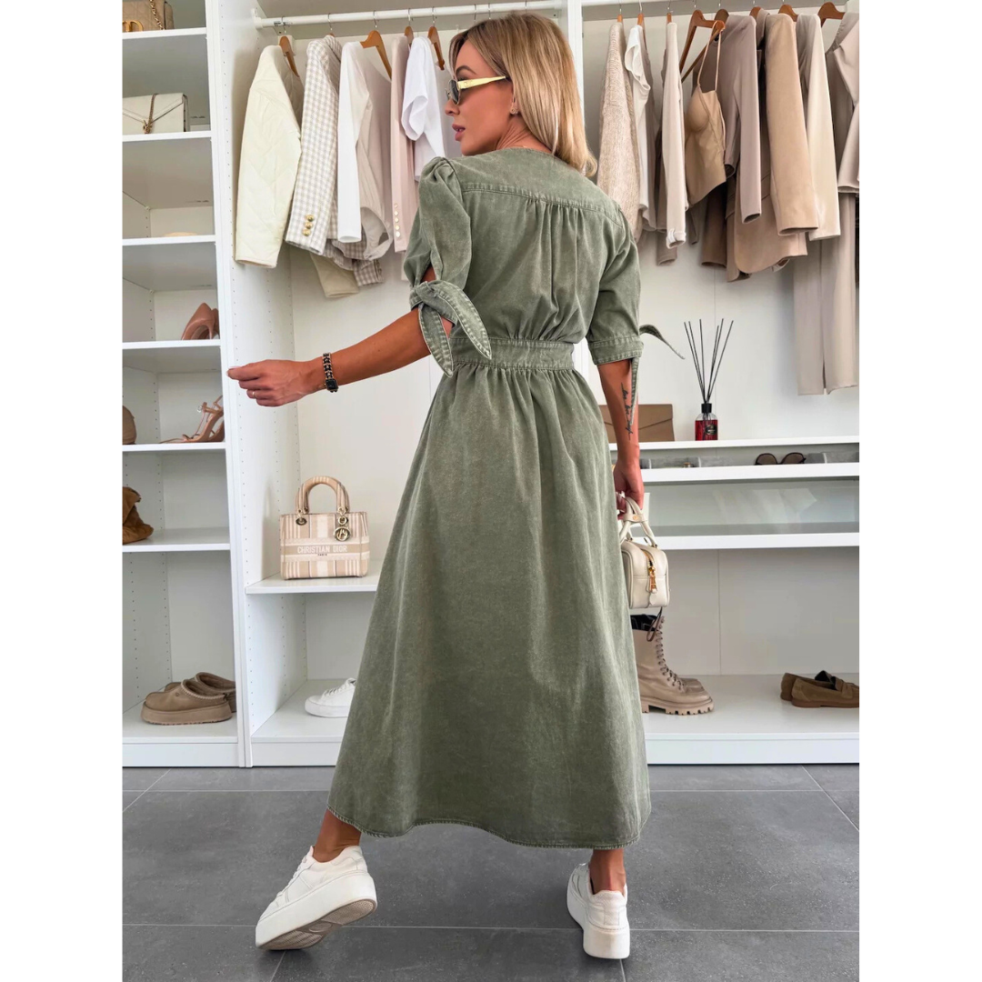 MARGOT – Elegant V-Neck Midi Dress