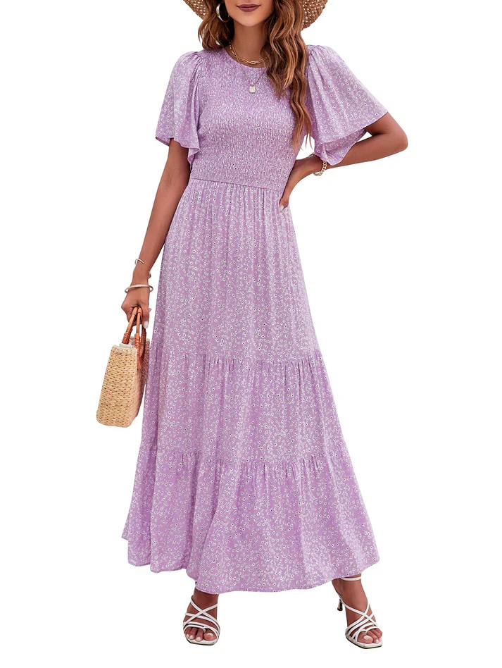 Elegant Floral Print Maxi Dress