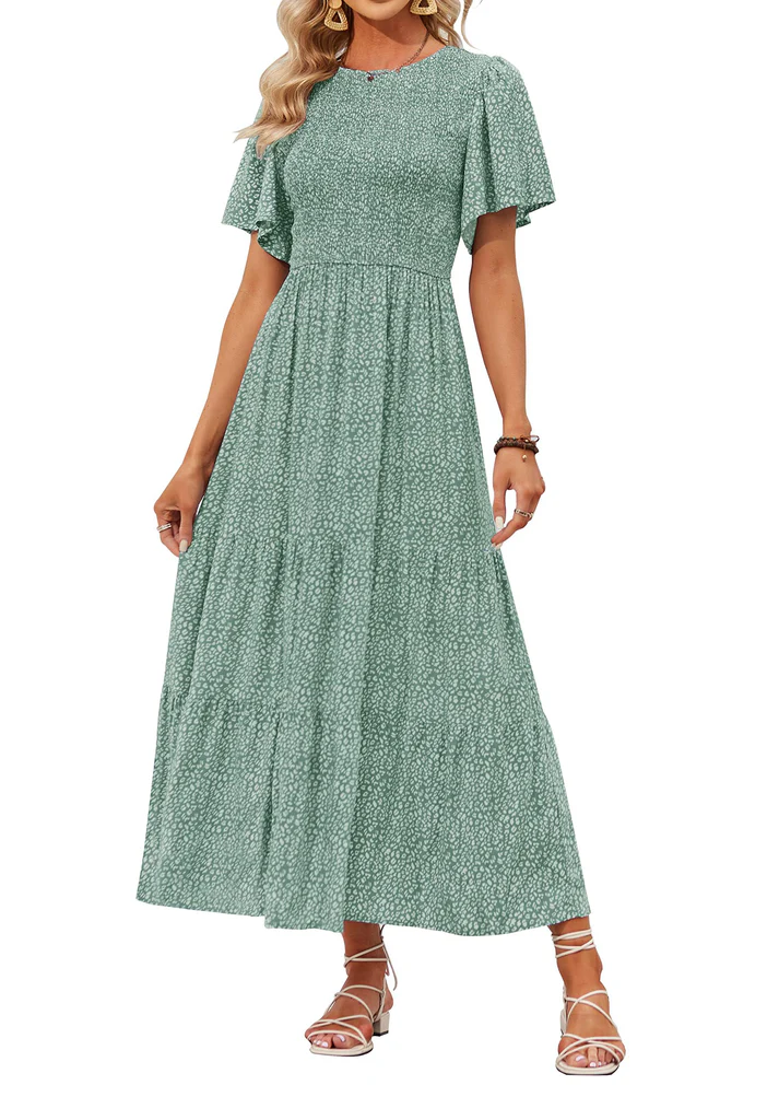 Elegant Floral Print Maxi Dress