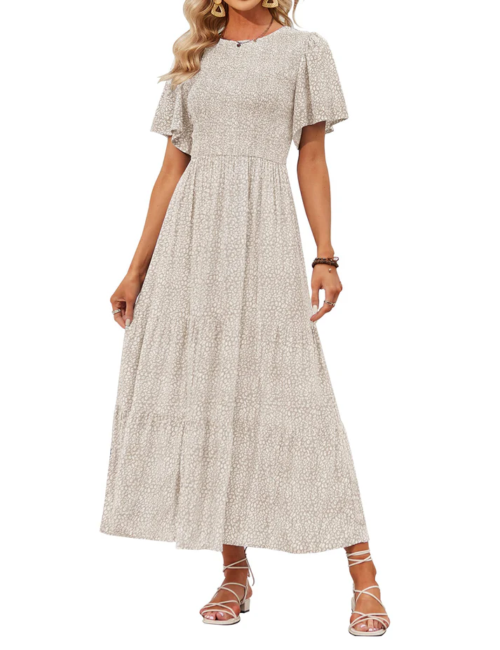 Elegant Floral Print Maxi Dress