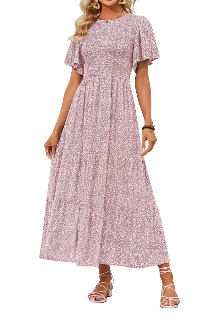 Elegant Floral Print Maxi Dress