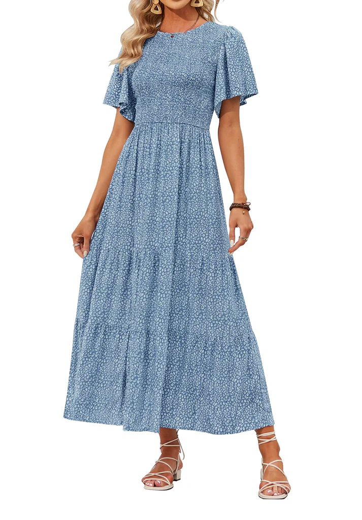 Elegant Floral Print Maxi Dress