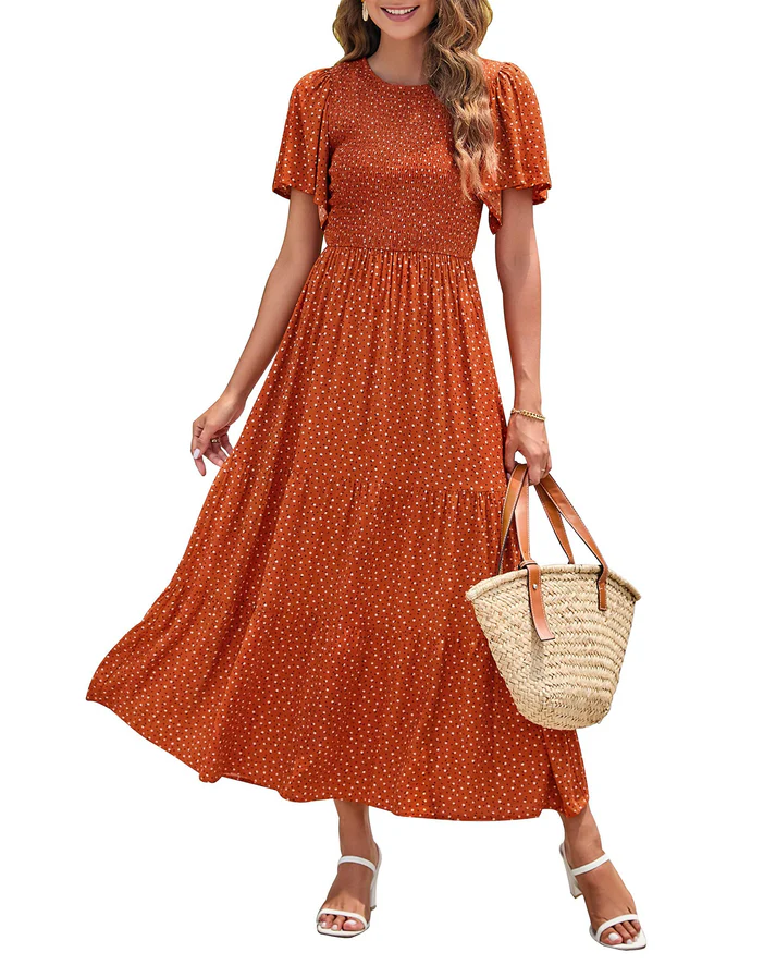 Elegant Floral Print Maxi Dress