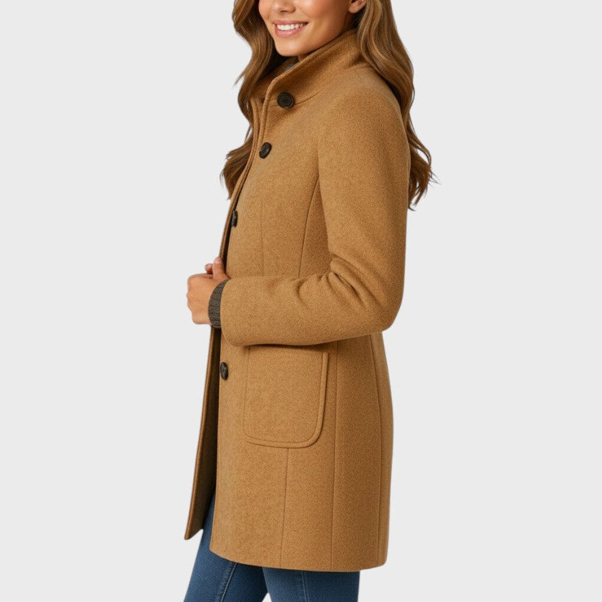 Clara | Elegant Tailored Button-Front Coat