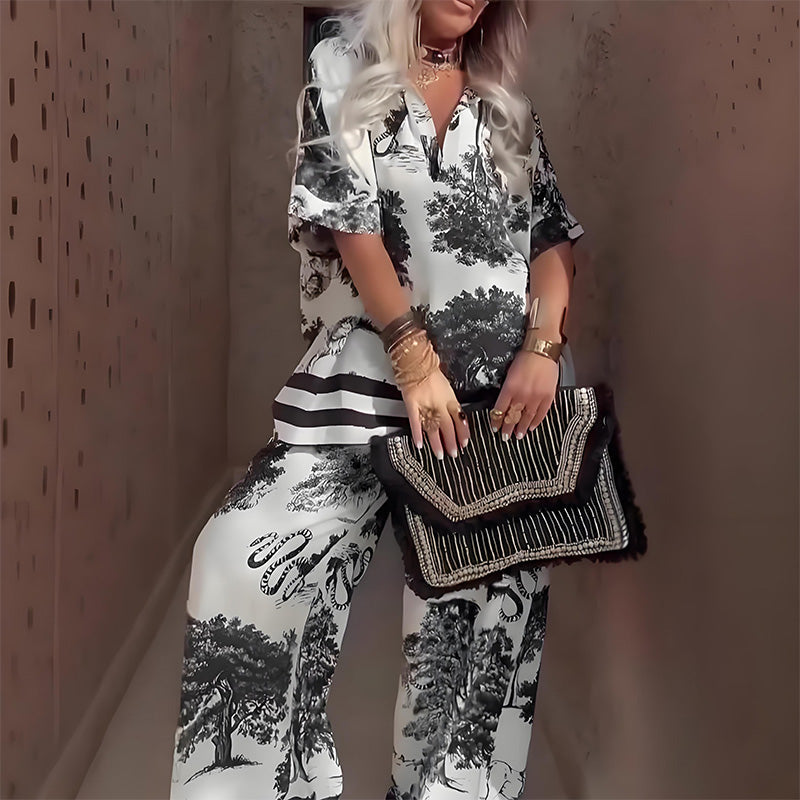 Navia | V-Neck Two-Piece Set