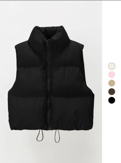 MILA™ - Casual Stand Collar Cropped Zip Coat for Cold Weather